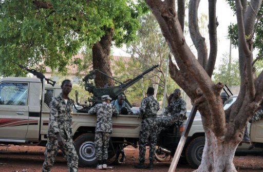 Des soldats maliens au camp de Kati, le 3 avril 2012 près de Bamako © AFP