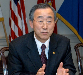 Le secrétaire général de l'ONU, Ba Ki Moon