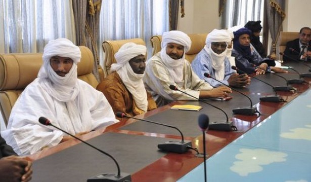 Une délégation de rebelles touareg du MNLA lors d'une réunion au Burkina Faso, le 16 novembre 2012 © AFP