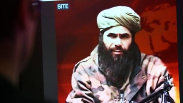 Abdel Malek Droukdel sur l'écran d'un groupe de surveillance américain de terrorisme à Paris, le 19 novembre 2010. AFP/
