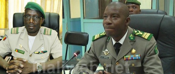 Les généraux Yamoussa Camara, ministre de la Défense et Ibrahim Dahirou Dembélé, chef d'Etat major des armées
