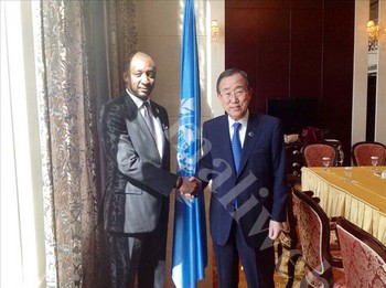 Tieman Coulibaly et le secrétaire général de l'Onu