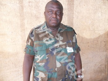 Le lieutenant-colonel Acolajsé Bébi, officier communication du contingent togolais. Avec 700 hommes, le Togo est chargé, en appui à l’armée malienne, de la sécurisation de la région de Mopti.