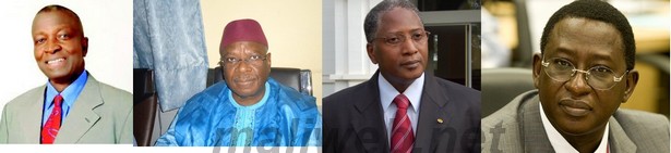 Soumana Sacko, Ibrahim B Keita,Modibo Sidibé et Soumaila Cissé (GD)