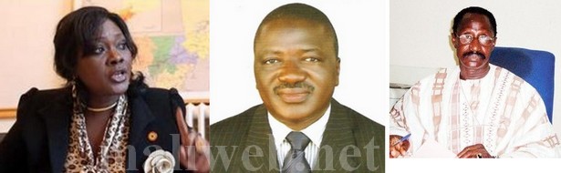 Mme Haïdara Aichata dite Chato, Dr Abdoulaye Nène Coulibaly et Billy Touré (G-D)