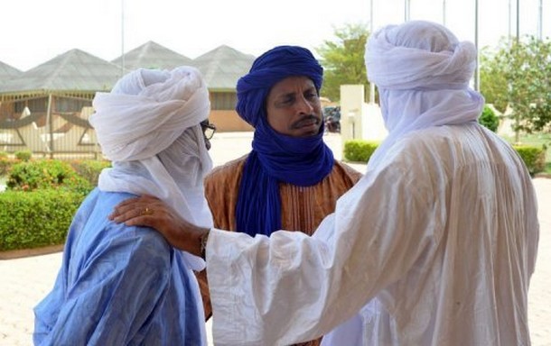 Des membres de la délégation du MNLA le 16 juin 2013 à Ouagagougou  © AFP