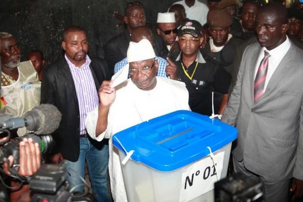 Le candidat à la présidentielle malienne Ibrahim Boubacar Keita, à Bamako, le 28 juillet 2013 ( AFP