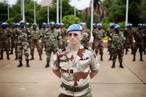Des soldats de la Minusma, le 1er juillet à Bamako. | REUTERS