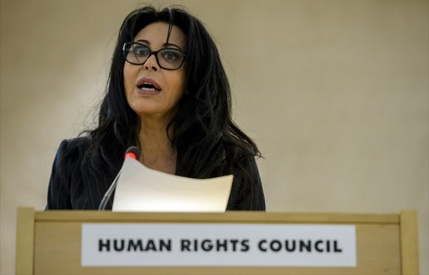 Mardi 26 fevrier 2013. Le Ministre Français déléguée a la francophonie lors de la 22e session de la confernce des nations unies sur les droits de l`homme a Genève