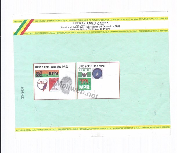 un bulletin de vote
