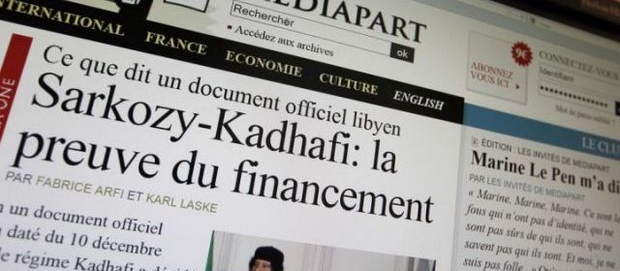 Selon Vanity Fair, les magistrats mettent en cause l'authenticité de la preuve publiée par Mediapart sur un financement de la campagne de 2007 de Nicolas Sarkozy par l'ancien dictateur Libyen Kadhafi. | AFP
