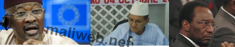 ATT Ag Hamani Dioncounda Traoré (D à G)
