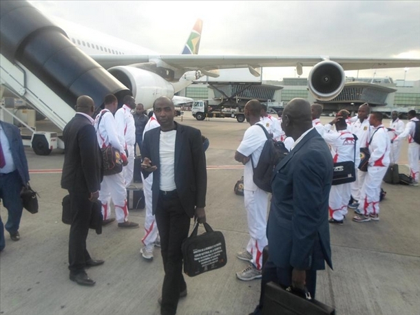 L`arrivée des Aigles locaux en Afrique du Sud