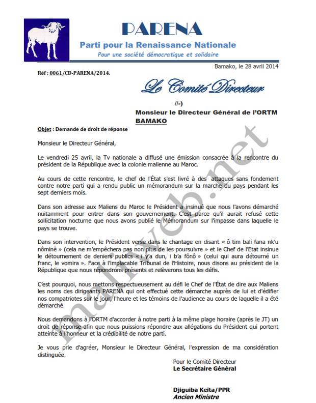 droit de reponse