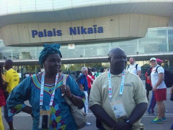 Salamata Maiga avec notre confrère Moussa Bolly lors des jeux de la francophonie