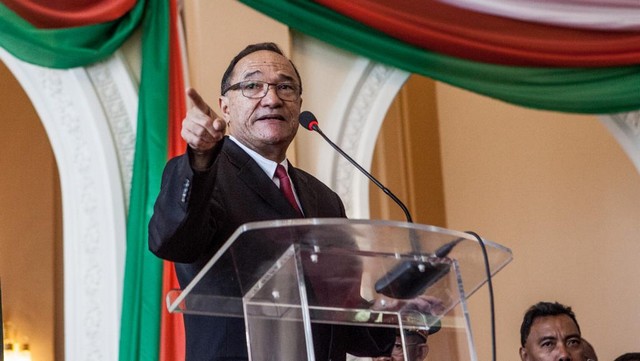 Kolo Roger au palais présidentiel, le 18 avril 2014.