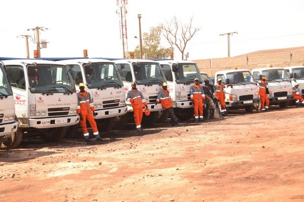 Une vue des camions de ramassage du groupe Ozone