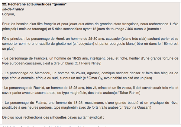 Annonce Casting France
