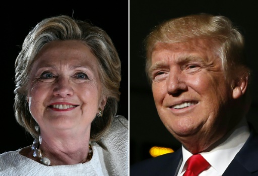 Le dernier sondage NBC/Wall Street Journal donne quatre points d'avance à Hillary Clinton face à Donald Trump au niveau national mais la moyenne des différents instituts pointe vers un score plus serré © JEWEL SAMAD, JEFF KOWALSKY AFP/Archives