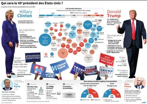 Qui sera le 45e président des Etats-Unis ? © Paz PIZARRO, Thomas SAINT-CRICQ AFP