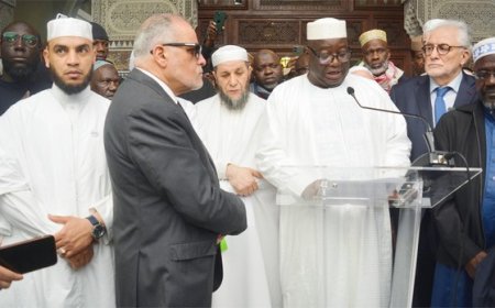 Bakary Dembelé, charge d'affaires de l'ambassade du Mali à Paris, lors de la cérémonie d'hommage à Aboubakar Cisse : "Les autorités maliennes resteront solidaires et ne ménageront aucun effort pour que justice soit rendue"