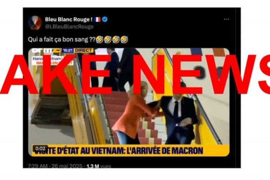 Benbereverif : La vidéo montrant Brigitte Macron pousser Emmanuel Macron à sa descente d’avion est générée par IA