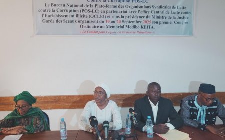 Syndicats : 1er Congrès ordinaire de la Plate-forme des Organisations Syndicales de Lutte Contre la Corruption POS-LC
