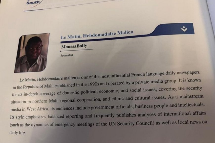 Un journaliste malien alerte sur la 
