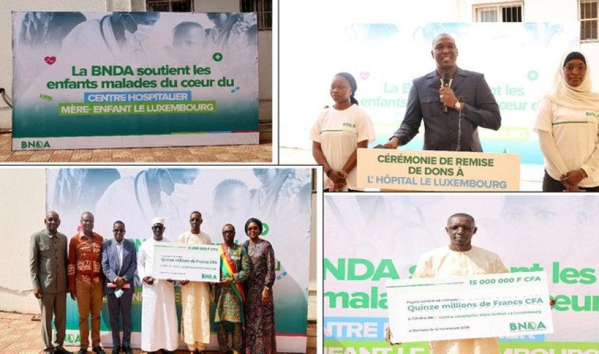 Solidarité avec des enfants malades du cœur :  La BNDA offre 15 millions CFA CHU-Mère-Enfant le Luxembourg