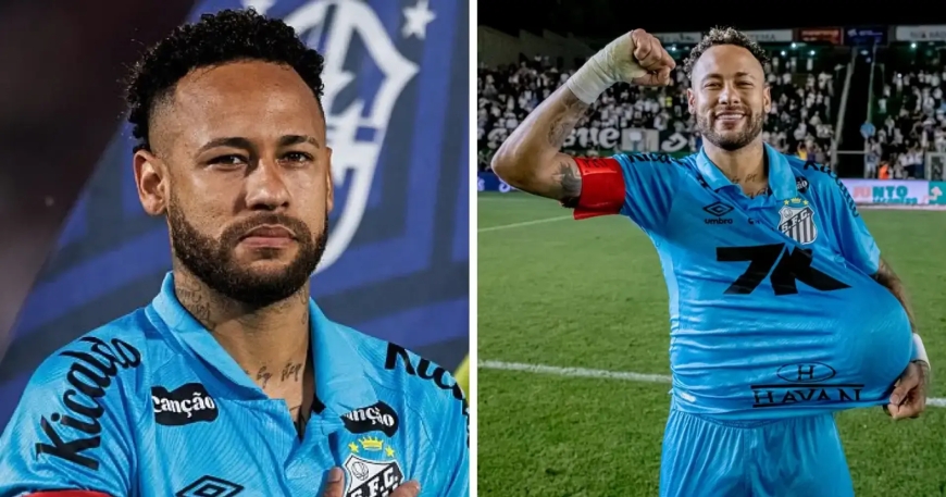 Neymar marque un triplé en 17 minutes pour sauver Santos dans la lutte contre la relégation — tout en jouant avec une blessure au genou