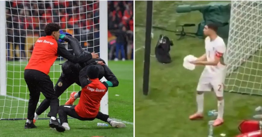 Des ramasseurs de balles et des joueurs marocains ont tenté de dérober la serviette d'Édouard Mendy pendant la finale de la CAN – Achraf Hakimi parmi les impliqués