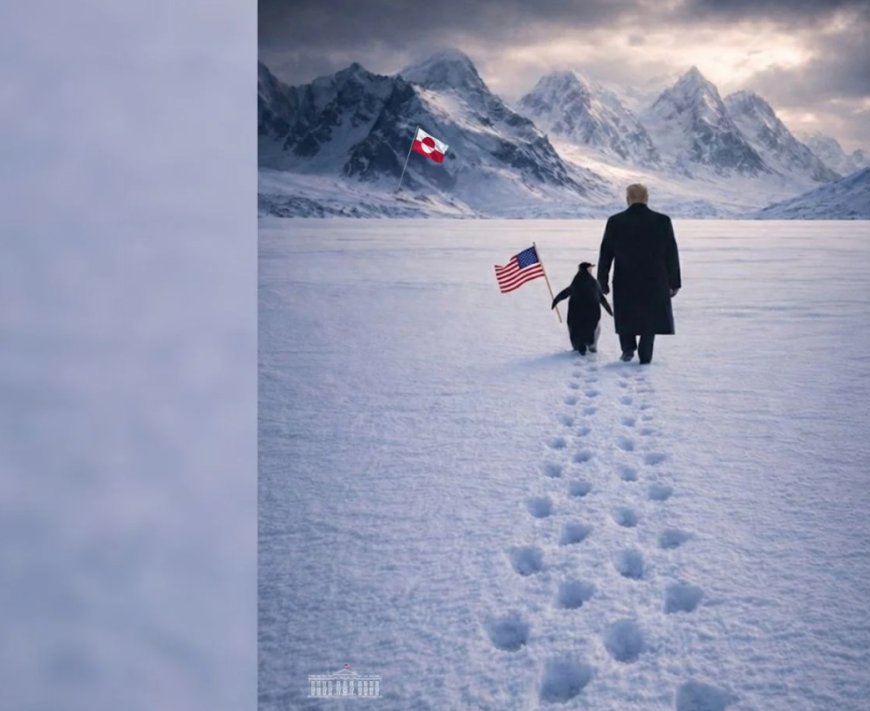 La Maison-Blanche publie une image de Trump au Groenland… avec un manchot