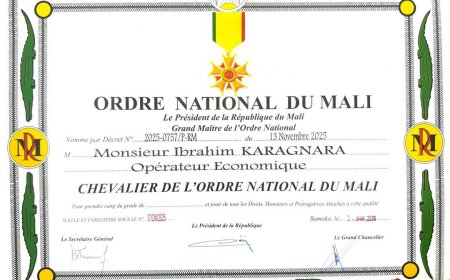 Pour services rendus à la nation : Ibrahim Karagnara décoré parAssimi Goïta