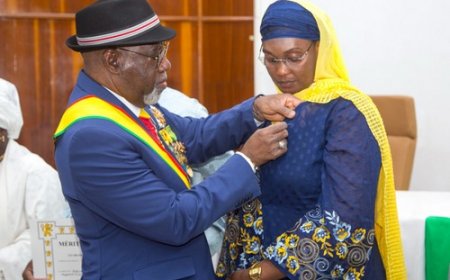 Mme Camara Fatoumata Mah Thiam Kone, porte-parole  des recipiendaires des médailles du MSDS : "Cette reconnaissance renforce notre motivation et notre attachement aux missions qui nous sont confiées…"