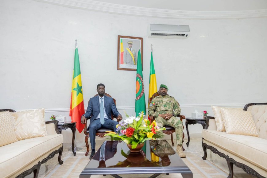 Assimi Goïta accueille Bassirou Diomaye Faye à Bamako pour une visite de travail et de solidarité