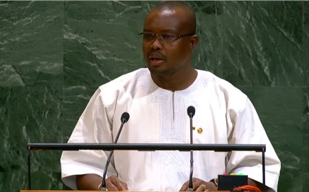 Rimtalba Jean Emmanuel Ouedraogo, Premier ministre et Chef du gouvernement du Burkina Faso, à l'occasion du débat général de la 80e session de l'Assemblée générale