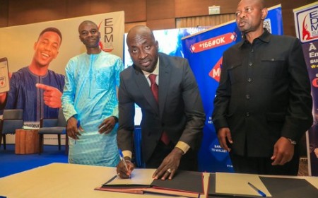 Le DGA De Moov Africa Malitel, Souhaibou Coulibaly au lancement du système de Deme Isago : "Dèmè Isago est accessible à travers deux canaux que nos clients connaissent déjà : l'application My Moov et le code USSD"