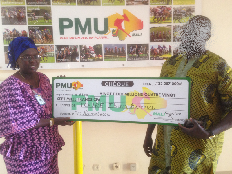 Jack-pot au PMU-Mali du dimanche : Le deux (02) gagnants ont publiquement perçu leurs gains