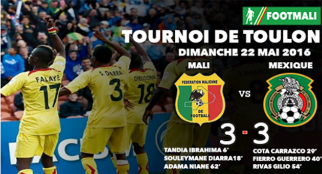 Tournoi international de Toulon-France : le Mali et le Mexique se neutralisent dans un match à rebondissements