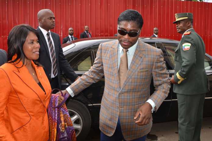 Teodorin Obiang, fils du président équato-guinéen, à Malabo, en juin 2013. CRÉDITS : JEROME LEROY/AFP