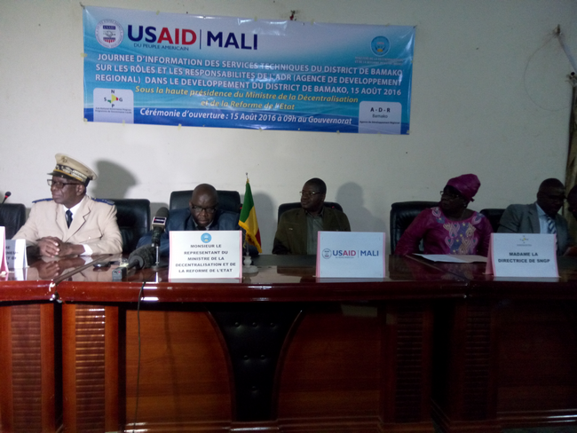 Rôle et  Responsabilité de l’Agence de Développement Régional dans le district de Bamako : Les services techniques déconcentrés  de l’Etat outillés