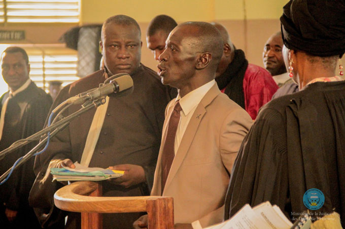 Sanogo à la barre ce mercredi 30 novembre 2016 à Sikasso (Photo Ministère de la Jutsice)