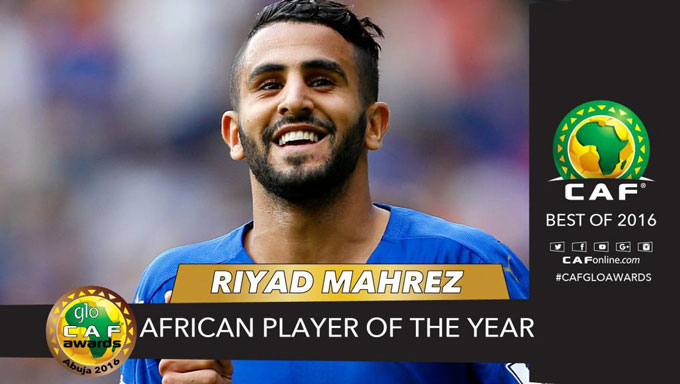L'Algérien Riyad Mahrez est le Joueur africain de l'année 2016