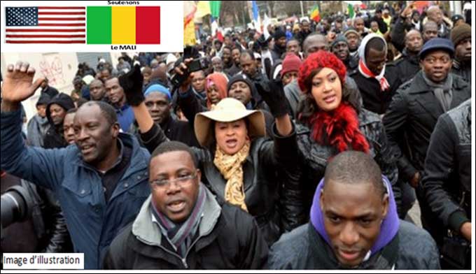 Les maliens des ETATS-UNIS (MALI KO -YERE - KO) manifestent :  - Pour la Levée de l’Embargo sur les armements militaires ...- L’annulation des Accords de défense entre le Mali et la France et contre Barkhane - Le départ de la MINUSMA du Mali…
