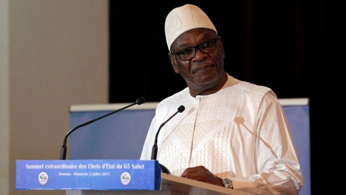 Le président malien Ibrahim Boubakar Keïta lors du G5 Sahel au palais présidentiel à Bamako, le 2 juillet 2017. © REUTERS/Luc Gnago