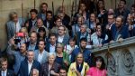Rassemblement de maires catalans favorables à un référendum d'autodétermination pour leur région, le 16 septembre 2017 au siège du gouvernement régional à Barcelone afp.com/Josep LAGO