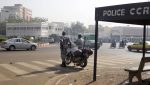 Contrôle de police dans le centre-ville de Bamako, Mali