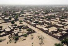 Une vue aérienne de Gao, dans le nord du Mali