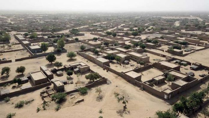 Une vue aérienne de Gao, dans le nord du Mali