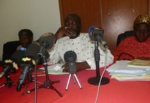 Le président du parti SADI face à la presse